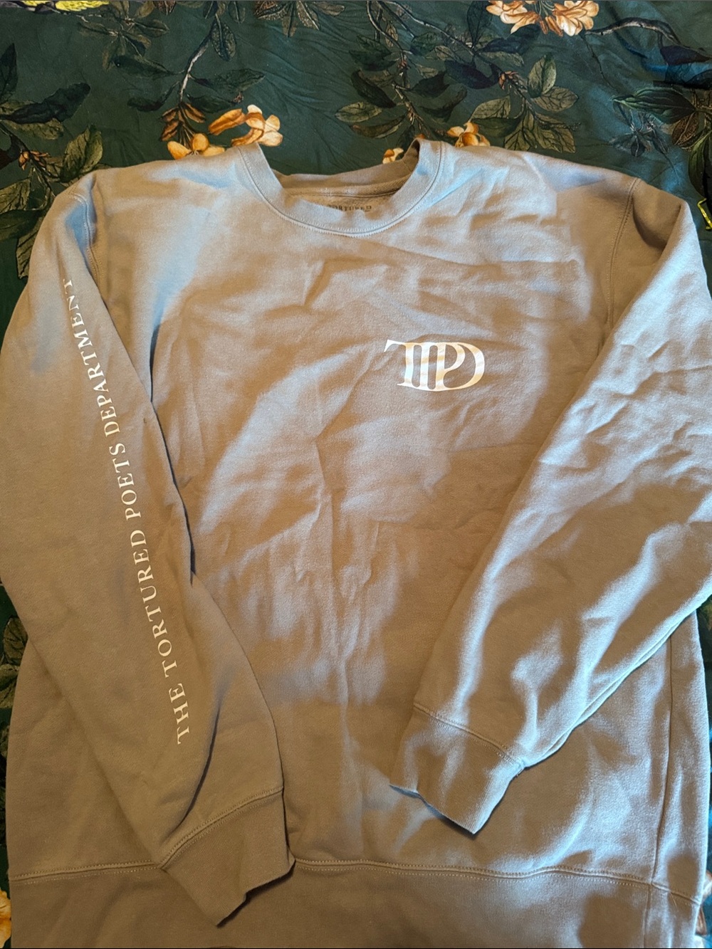 Taylor swift TTPD gray beige sweatshirt tortured poets department era album